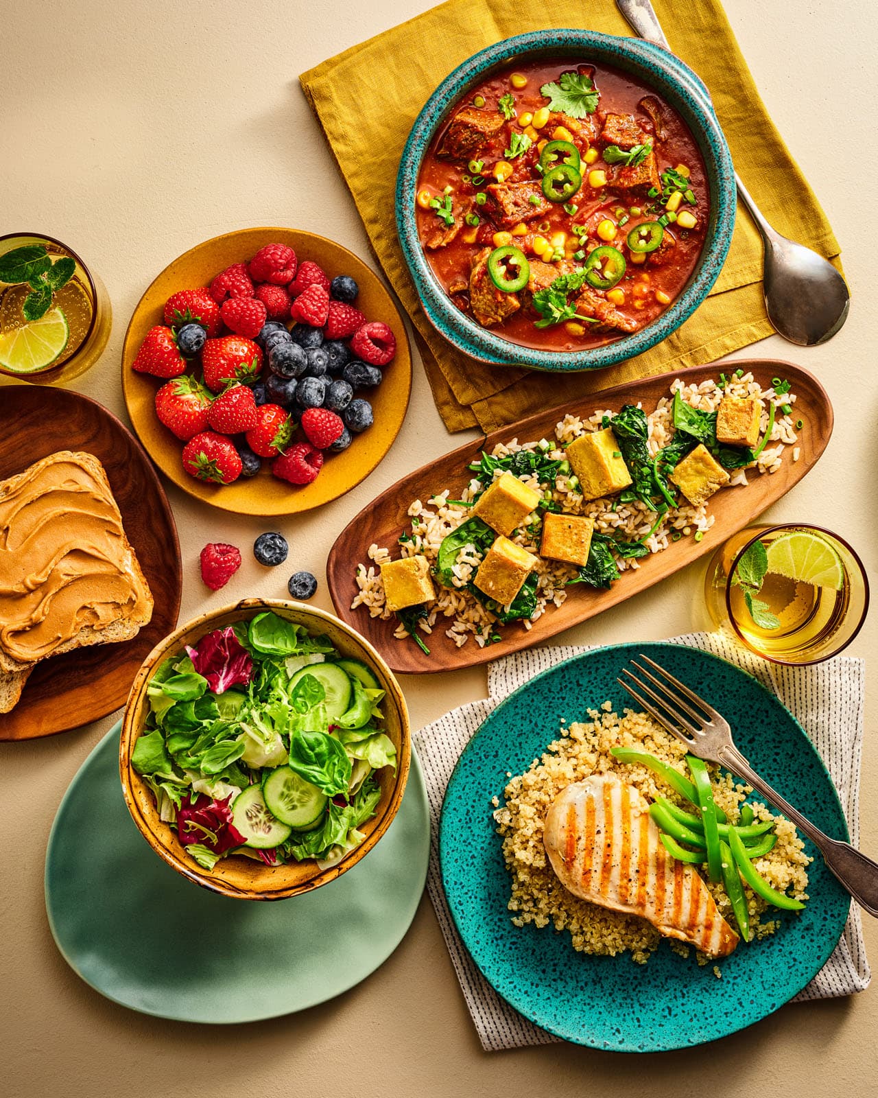 Food photography for MyNetDiary app — premium diet menu cover, digital UI